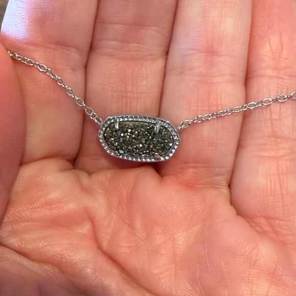 Kendra Scott Silver Druzy Pendant Necklace - Picture 4 of 4